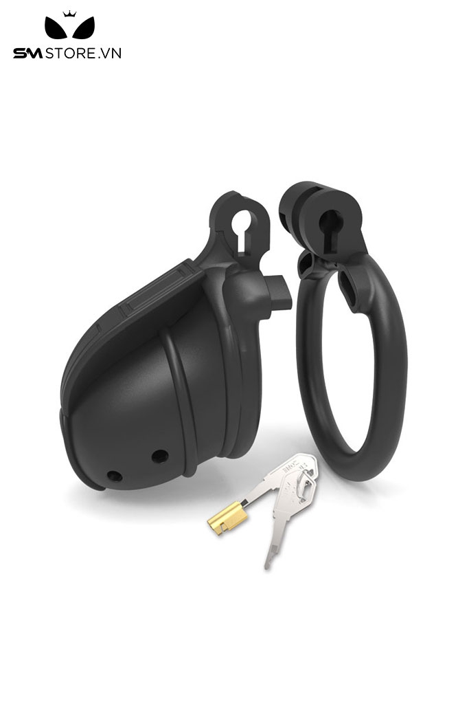 SMT2511 - Khóa dương vật dạng lồng bằng nhựa có 4 vòng