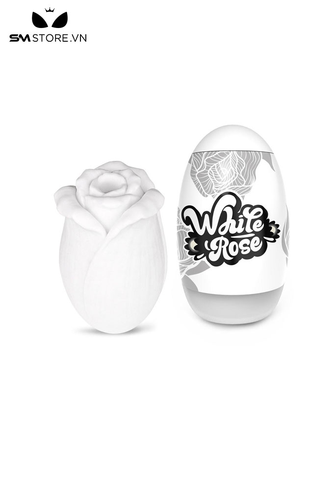 SMT2244 - Cốc thủ dâm mini silicon trắng hình bông hoa dài 91mm