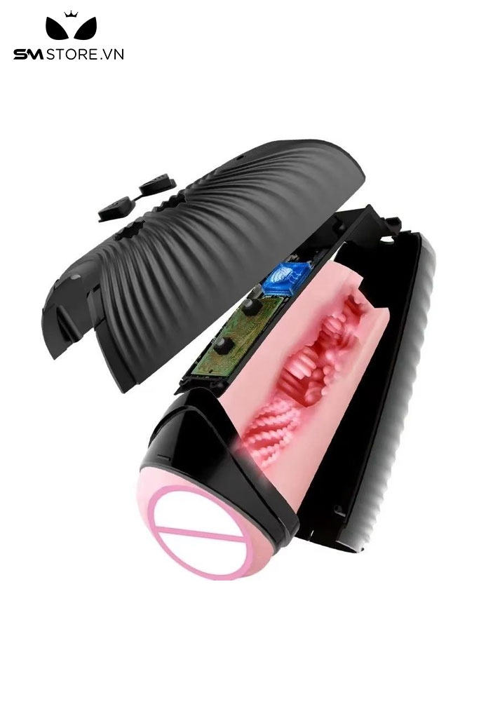 SMT1671 - Cốc thủ dâm silicon tự động 2 đầu miệng và âm đạo