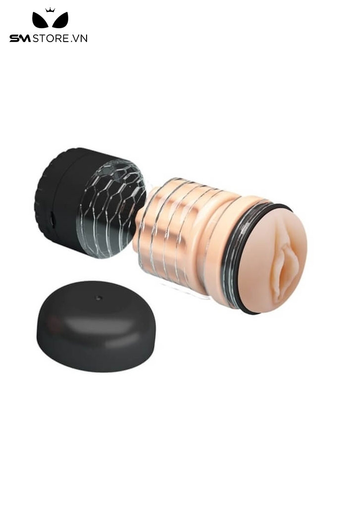 SMT1419 - Cốc thủ dâm trong suốt silicon có rung hút và lưỡi liếm