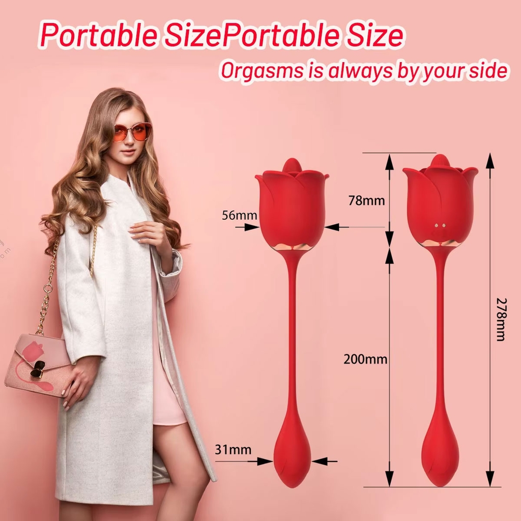 SMT2285 - Trứng rung bông hoa hồng có 12 tần số dài 278mm