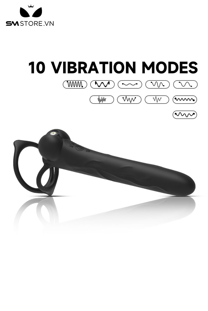 SMT2343 - Vòng đeo dương vật mix phích cắm hậu môn dài 18.5cm