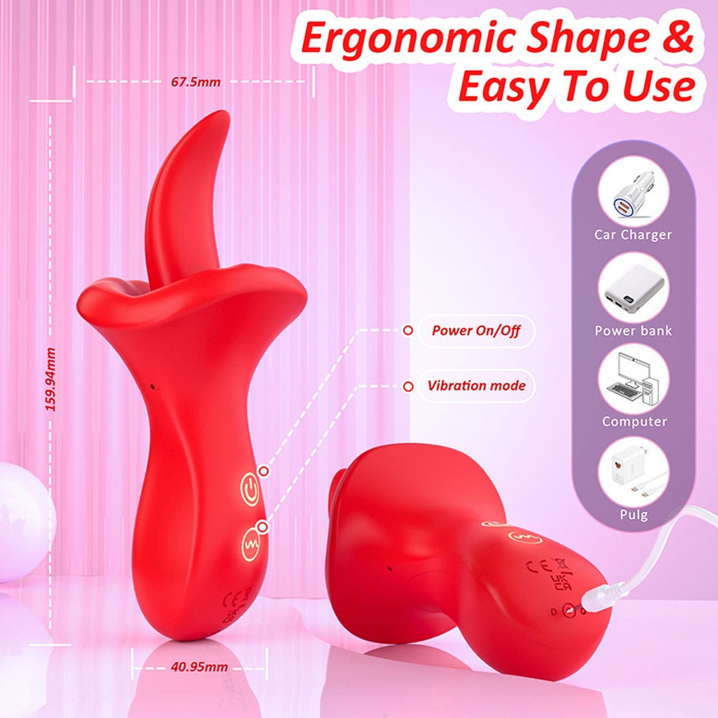 SMT1631 - Lưỡi rung silicon liếm hút có 10 tần số dài 16cm sạc điện