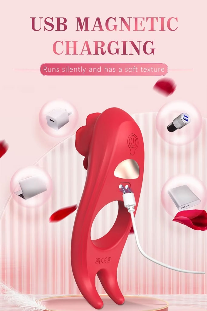 SMT2830 - Vòng rung tình yêu chống xuất tinh sớm hoa hồng dài 126mm