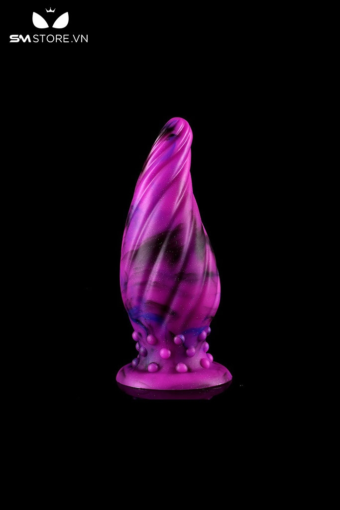 SMT1293 - Phích cắm hậu môn silicon dẻo với màu hồng tím gradient