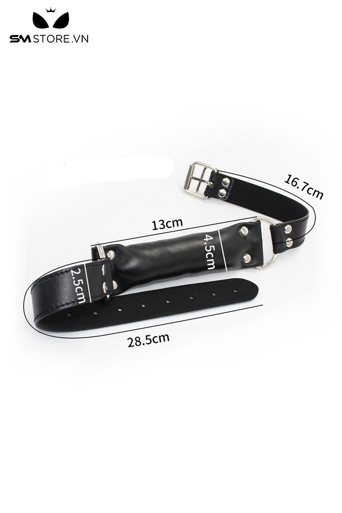 SMT1411 - Bit gag dài 13cm chất liệu giả da PU đính đinh tán