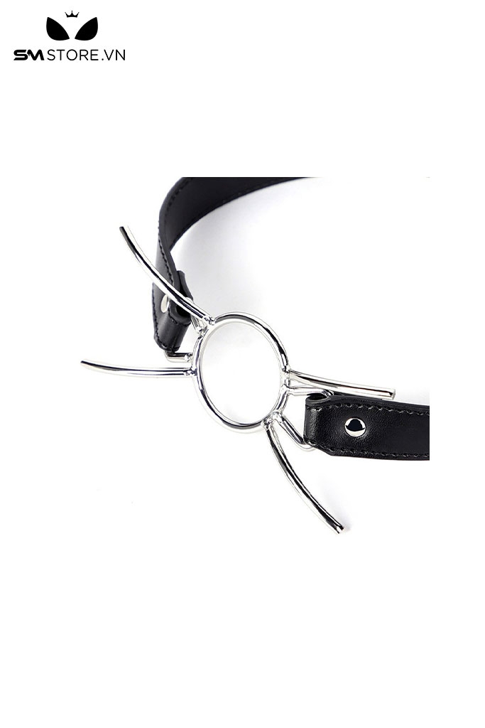 SMT232 - Khóa miệng spider gag với vòng bằng kim loại và dây đeo PU