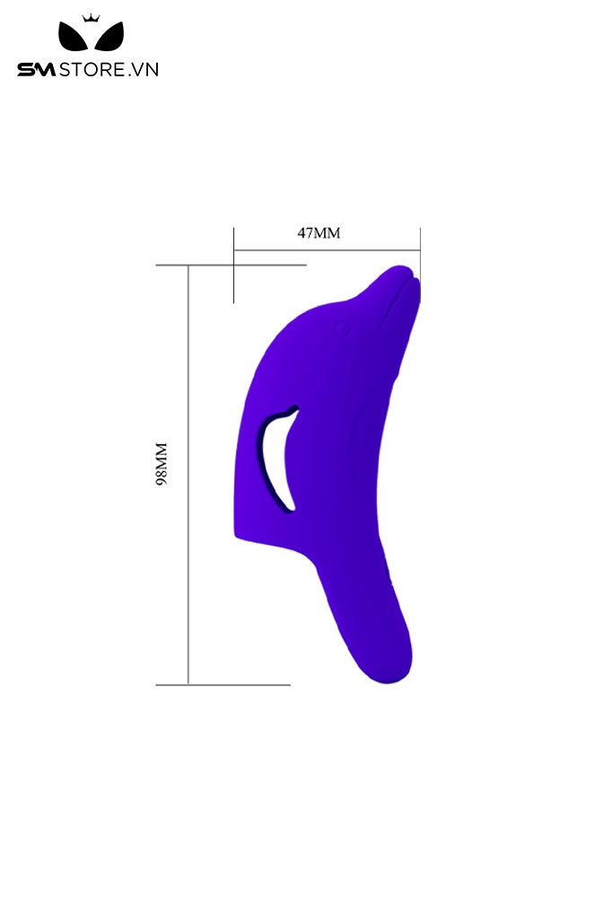 SMT664 - Ngón tay rung silicon con cá mập màu xanh dài 98mm