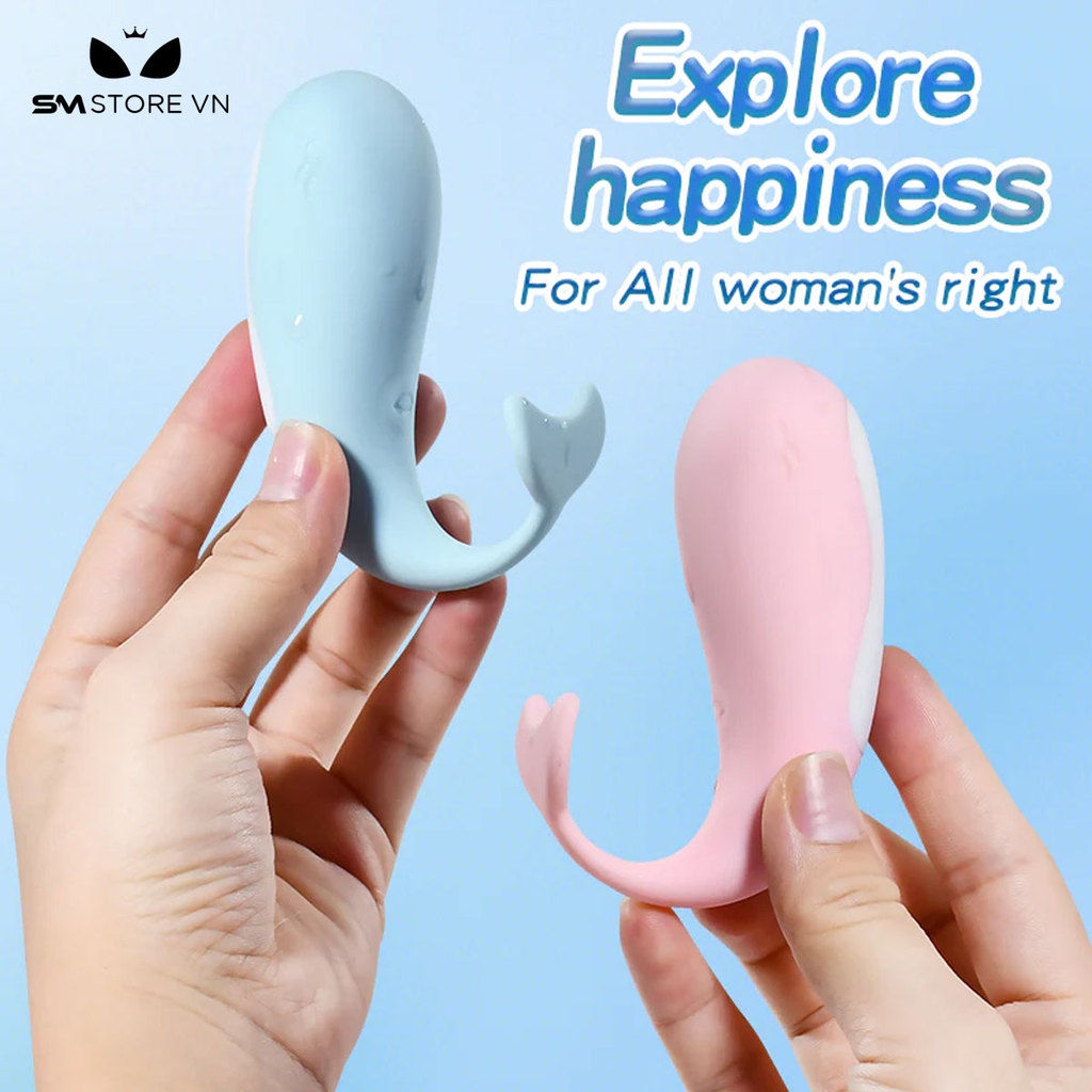 SMT1046 - Trứng rung cá voi silicon điều khiển qua APP có 10 chế độ