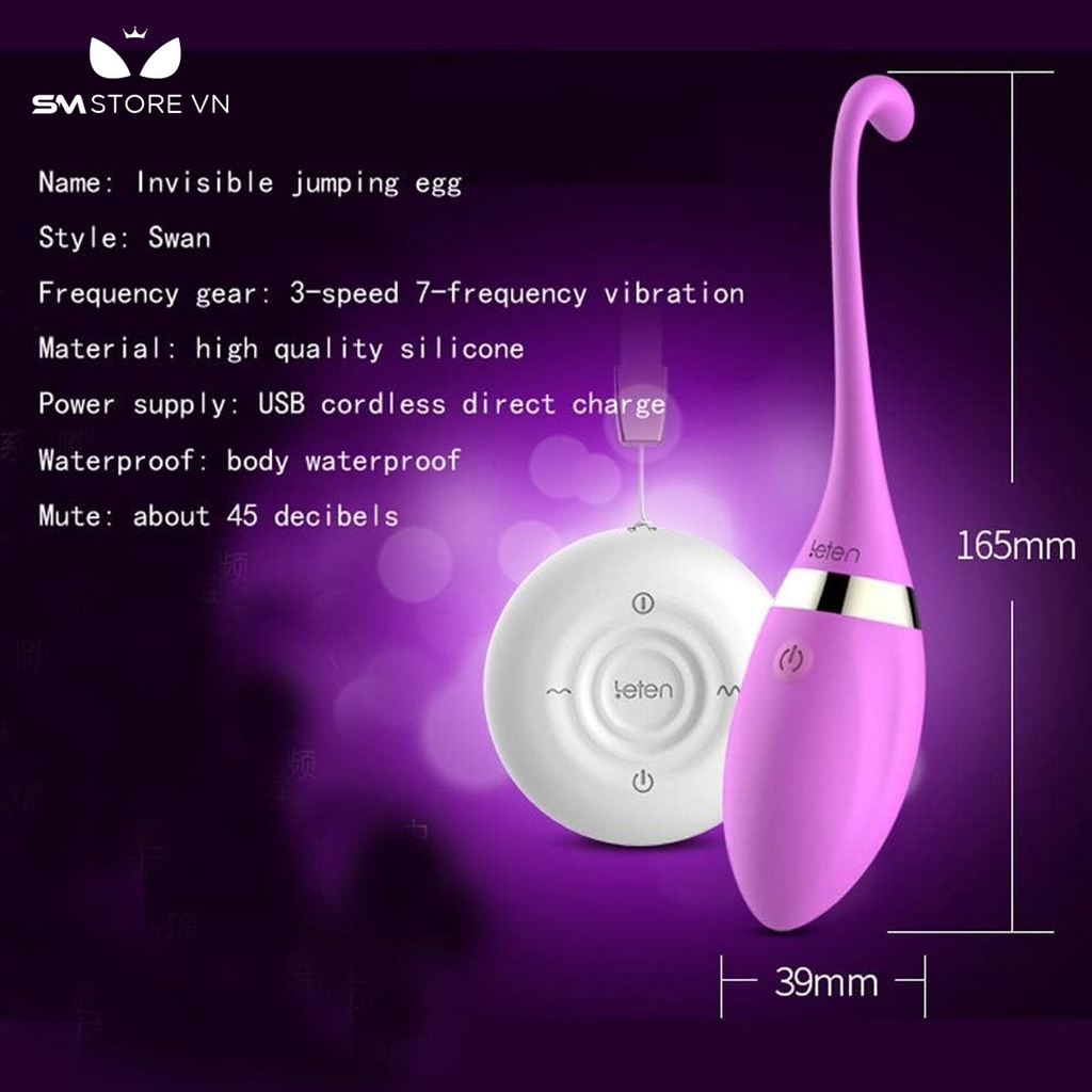 SMT1916 - Trứng rung đuôi cá sạc điện điều khiển từ xa dài 16.5cm