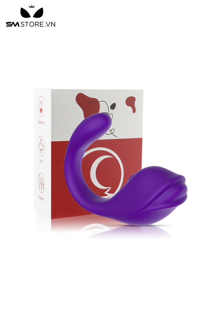 SMT2329 - Trứng rung hình con cá heo hồng 2 đầu điều khiển xa dài 16cm