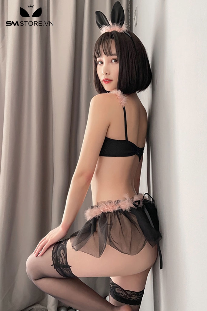 SMS662 - Combo đồ ngủ bikini 2 mảnh cosplay mèo kèm phụ kiện