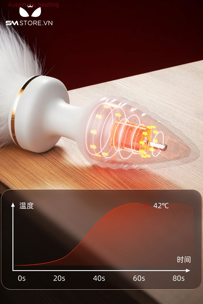 SMT1028 - Butt plug xoắn ốc gắn đuôi điều khiển từ xa qua APP