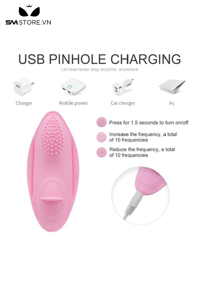 SMT1931 - Quần lót rung điều khiển từ xa có lưỡi liếm dài 9.7cm