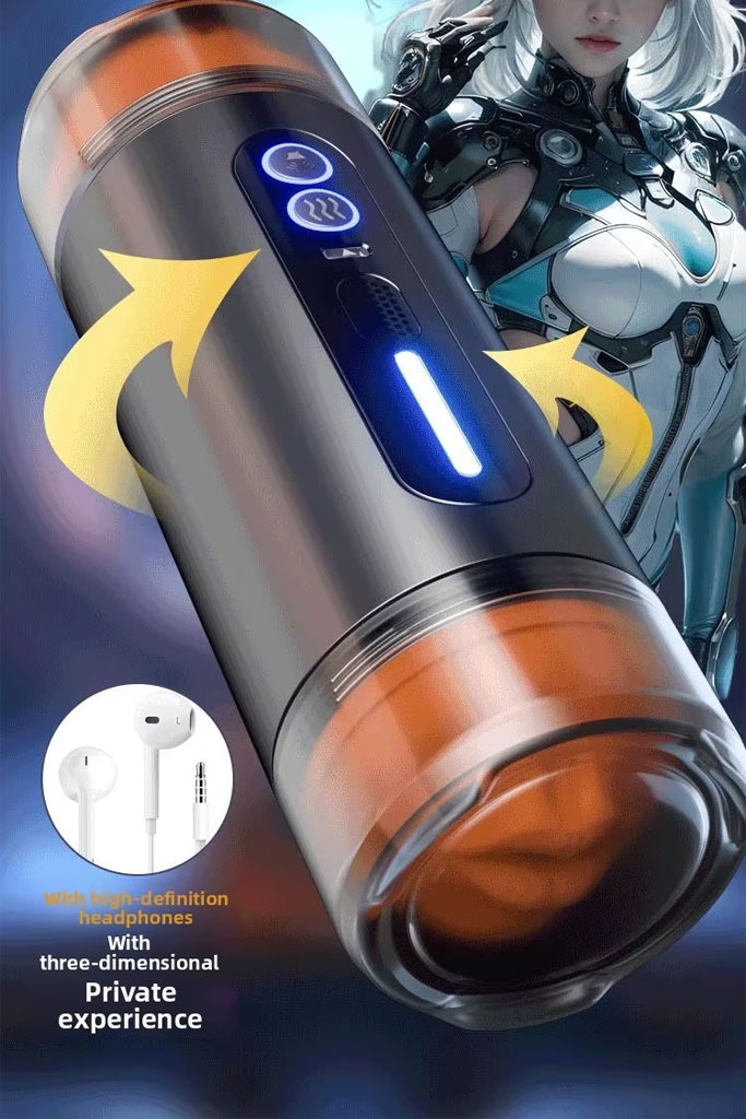 SMT2427 - Cốc thủ dâm silicon 2 đầu miệng và âm đạo kèm sưởi ấm