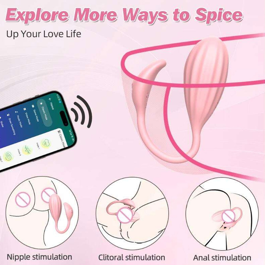 SMT1756 - Trứng rung silcion điều khiển qua APP có 9 tần số dài 99.5mm