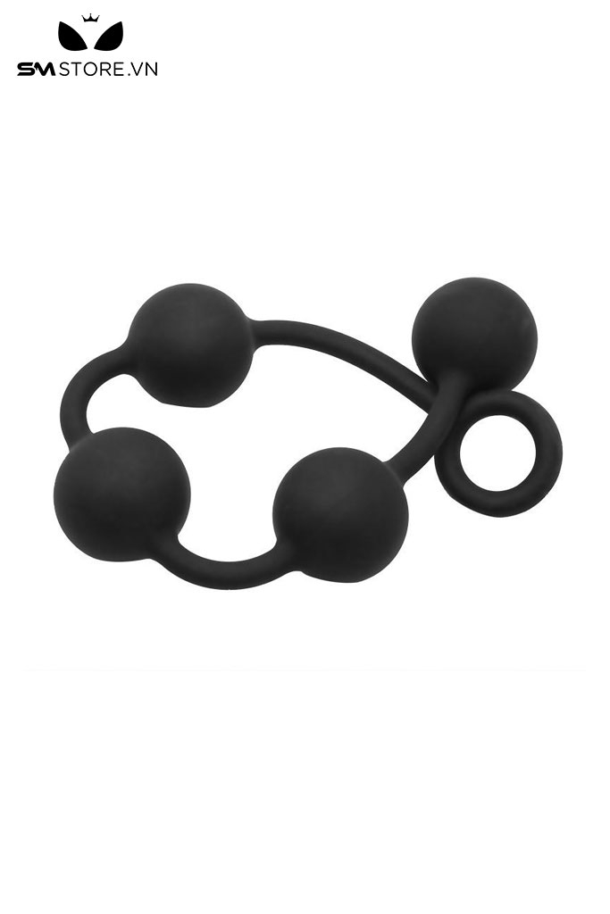 SMT1562 - Đồ chơi hậu môn anal bead đen làm bằng silicon có 3 size