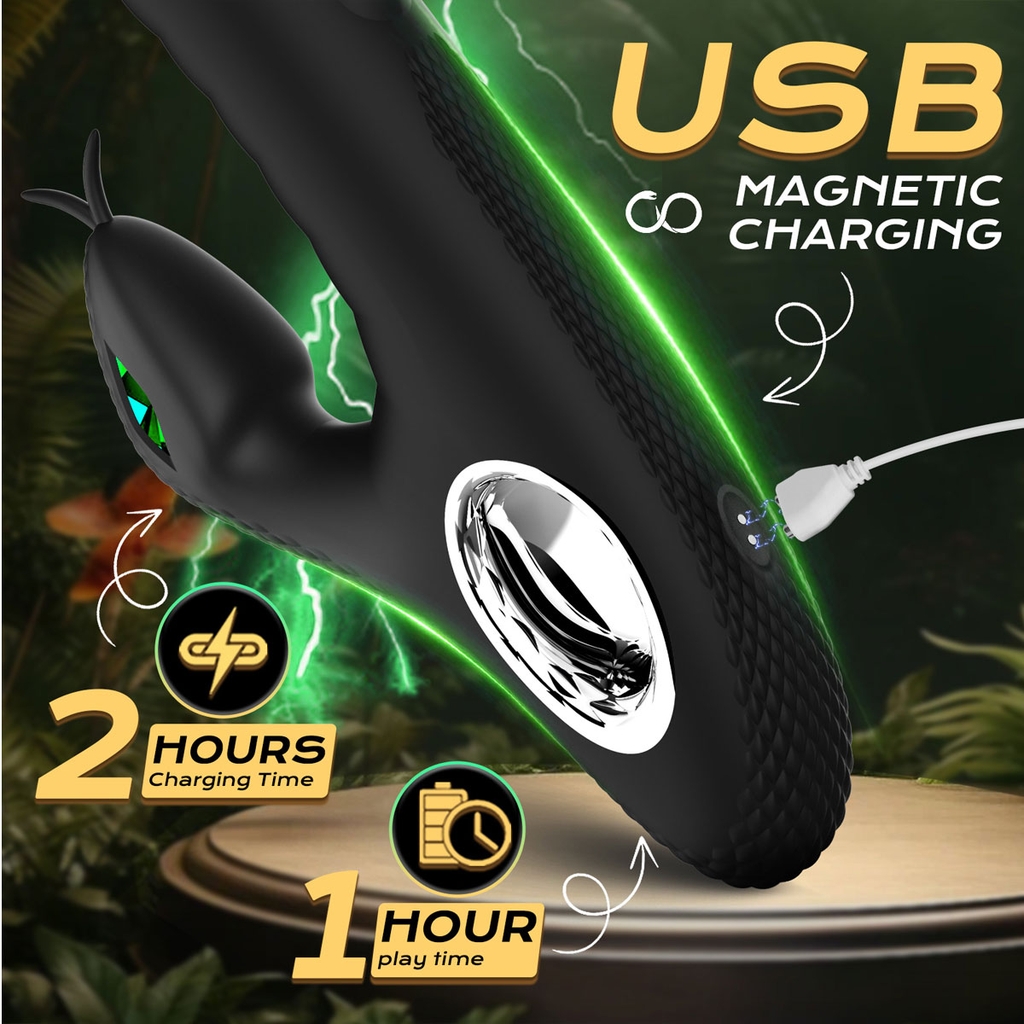 SMT2375 - Máy rung silicon 2 đầu hình đuôi rắn có 10 tần số sạc điện