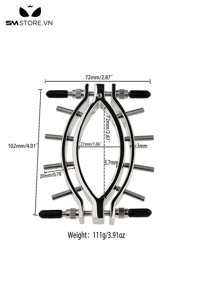 SMT2848 - Kẹp mép âm hộ inox thiết kế có 8 đinh dài 102mm