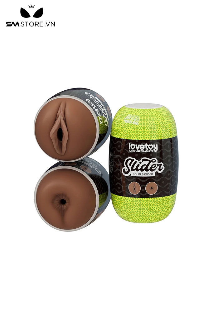 SMT1942 - Cốc thủ dâm mini nâu Lovetoy thiết kế 2 đầu bằng silicon