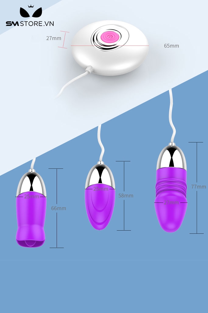 SMT1934 - Trứng rung 2 đầu có lưỡi 12 chế độ có điều khiển xa