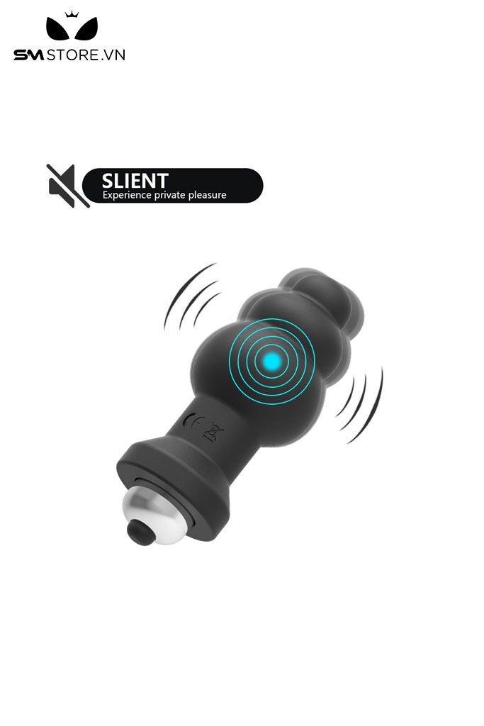 SMT2595 - Máy rung hậu môn có 3 tầng màu đen chất liệu silicon