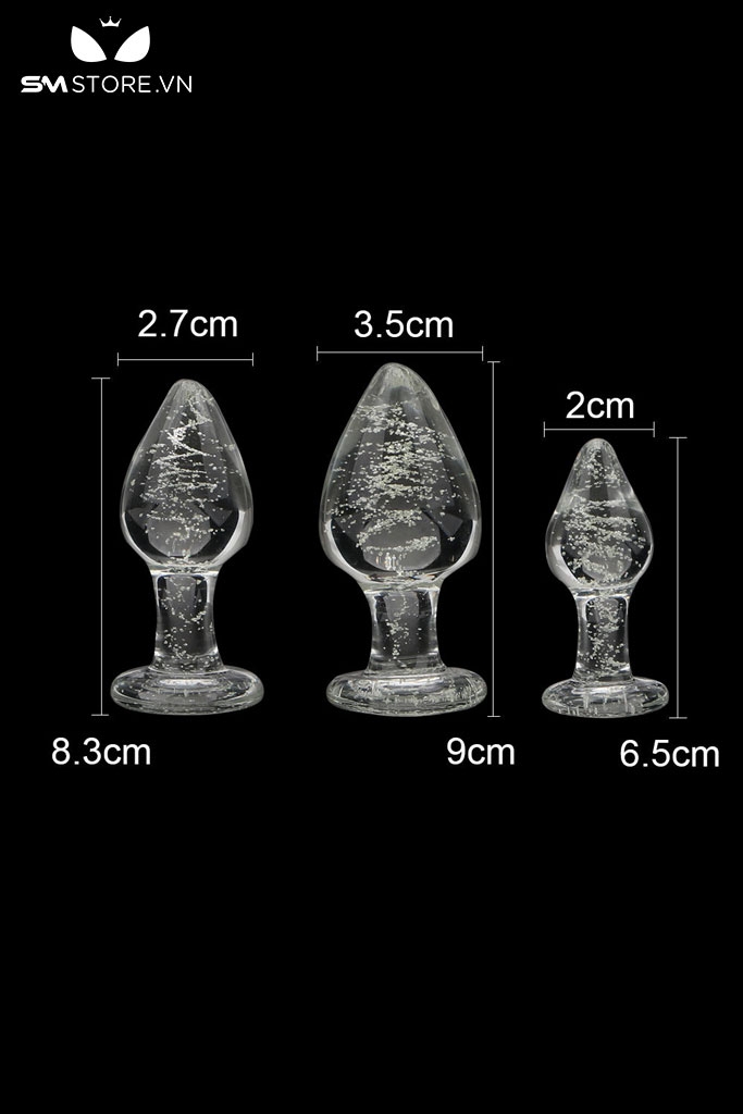 SMT1675 - Butt plug đồ chơi hậu môn phát sáng có 3 kích cỡ
