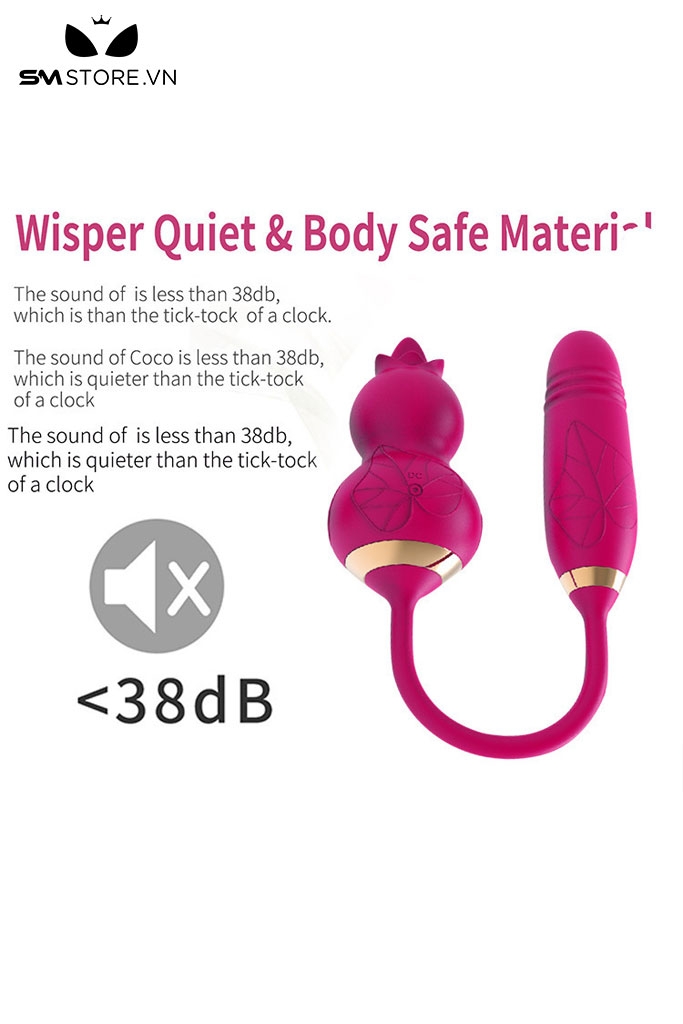 SMT2759 - Máy rung thụt liếm 2 đầu hình quả bầu có 10 tần số