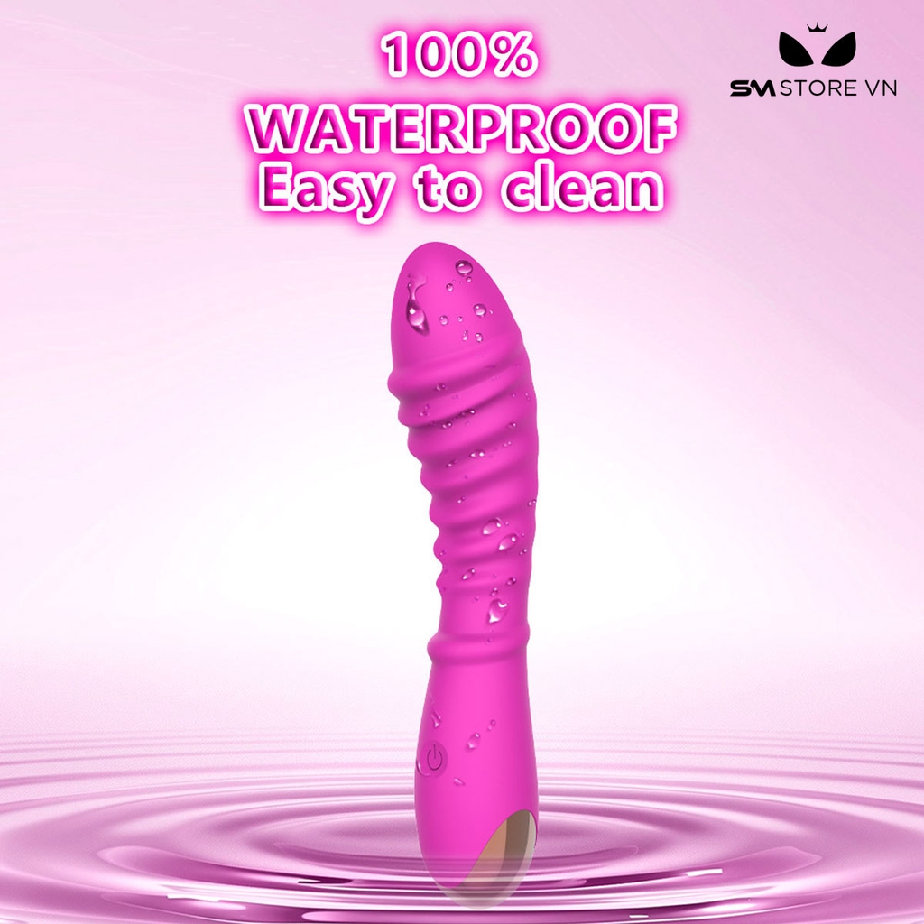 SMT2603 - Máy rung đầu dương vật có vân ngang và 20 chế độ dài 18cm