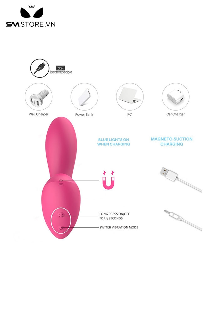 SMT1162 - Máy rung 2 đầu dương vật dài 142mm có 3 chế độ hút