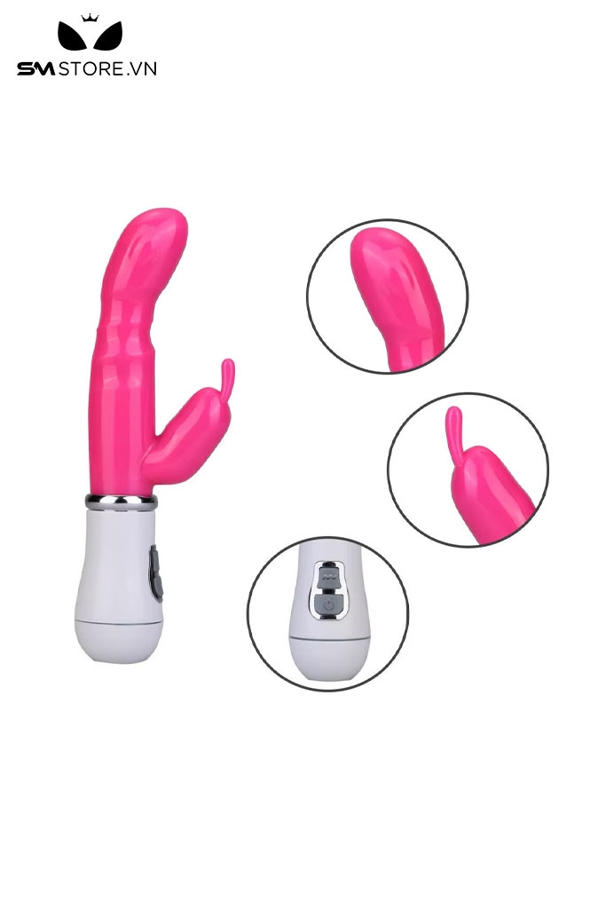 SMT2051 - Máy rung tai thỏ silicon mềm dẻo có 8 chế độ dài 26cm