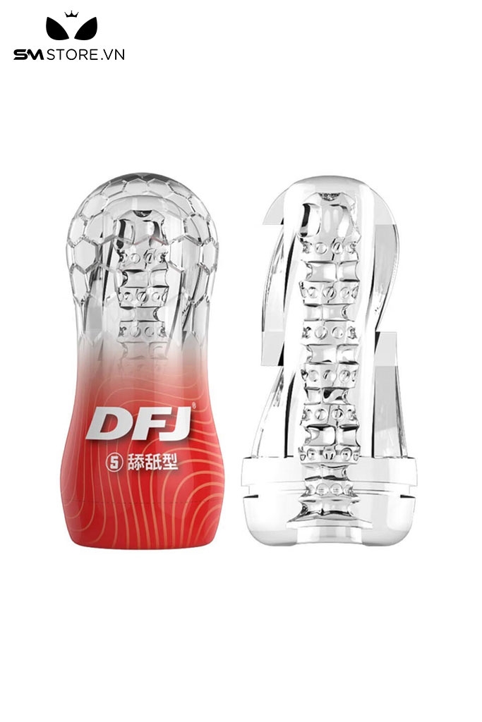 SMT2430 - Cốc thủ dâm trong suốt DFJ có kiểu xoay hút và kích thích