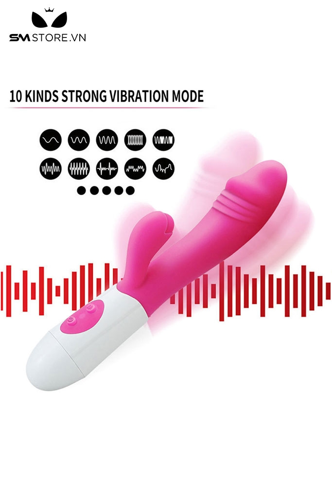 SMT2785 - Máy rung 2 đầu chất liệu silicon  có 10 tần số dài 19cm