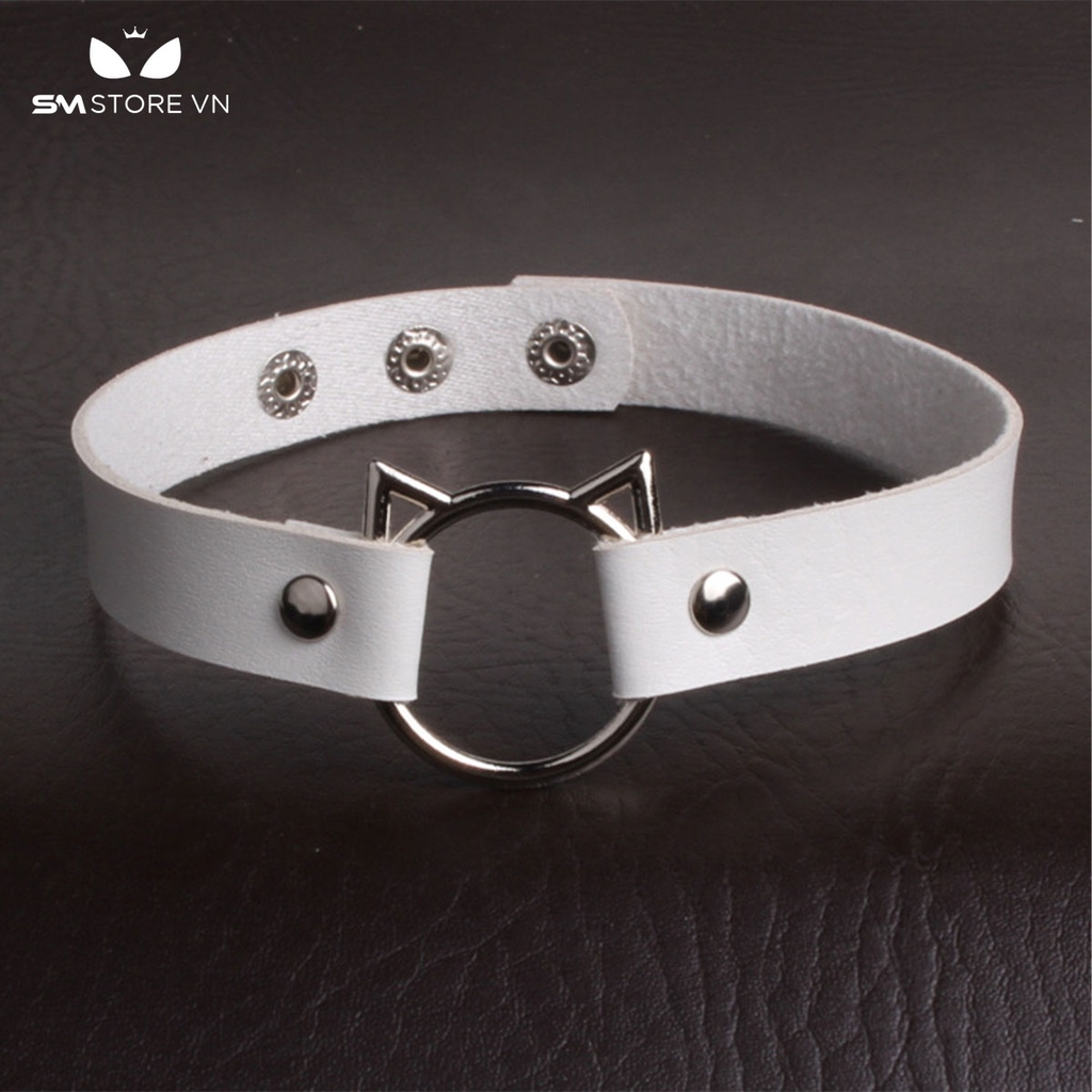 SMP096 - Vòng cổ choker mèo chất liệu da PU đính đinh tán