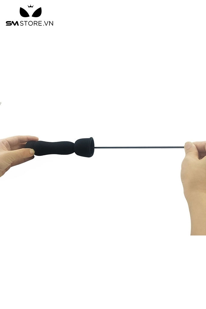 SMT433 - Sounding que rung niệu đạo silicon màu đen dài 34cm