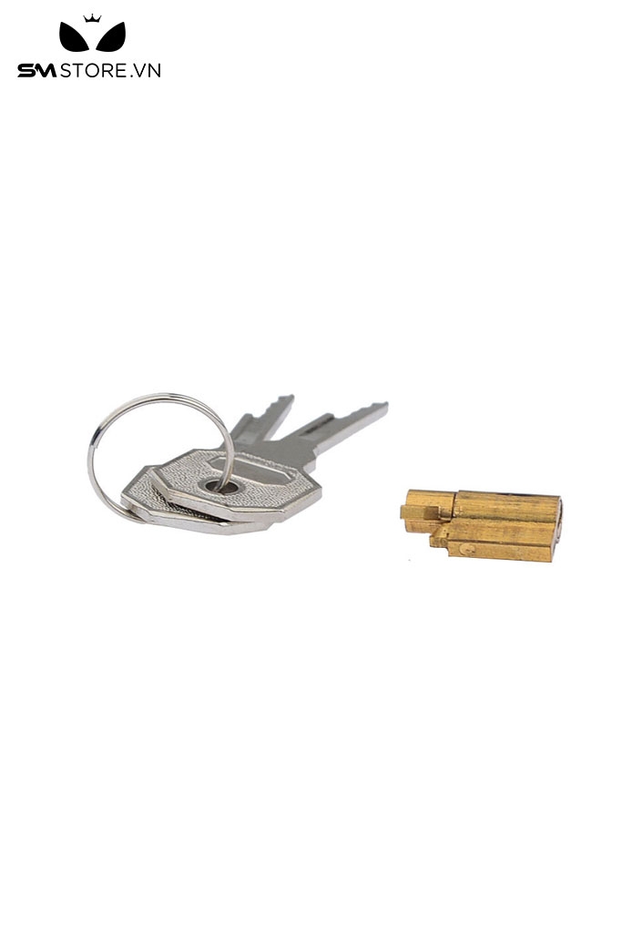 SMG046 - Phụ kiện khóa dương vật bằng đồng thau dài 46mm có 2 chìa