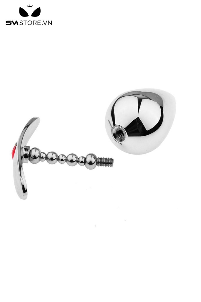 SMT2505 - Đồ chơi hậu môn anal bead inox đính kim cương có 3 size