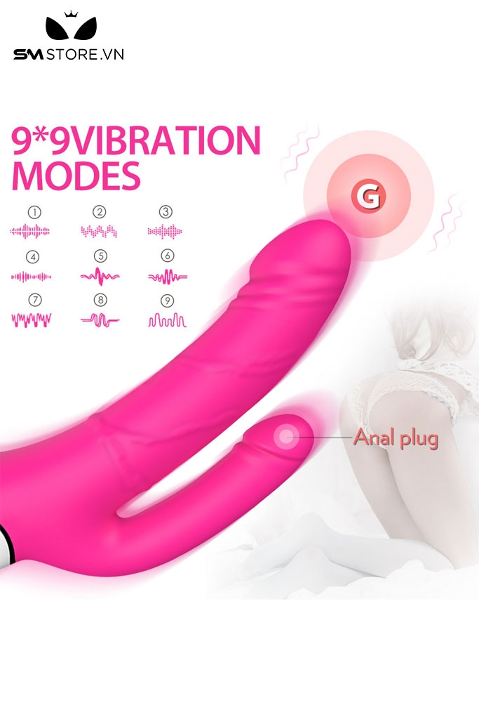 SMT2782 - Máy rung 2 đầu dương vật cầm tay sạc điện  có 9 chế độ