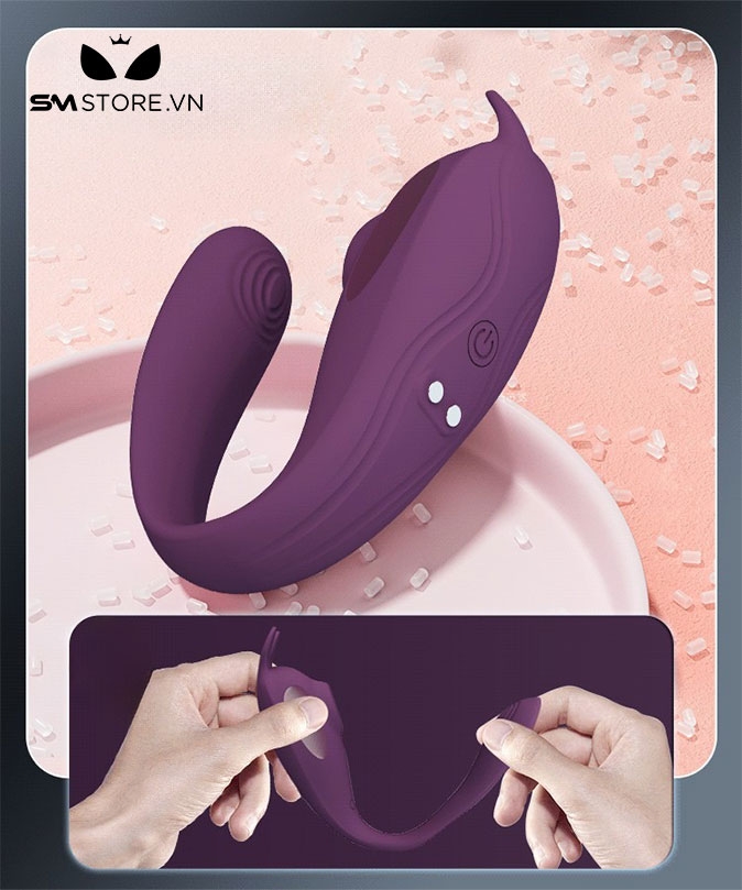 SMT339 - Trứng rung điều khiển từ xa thiết kế 2 đầu rung silicon dài 91mm