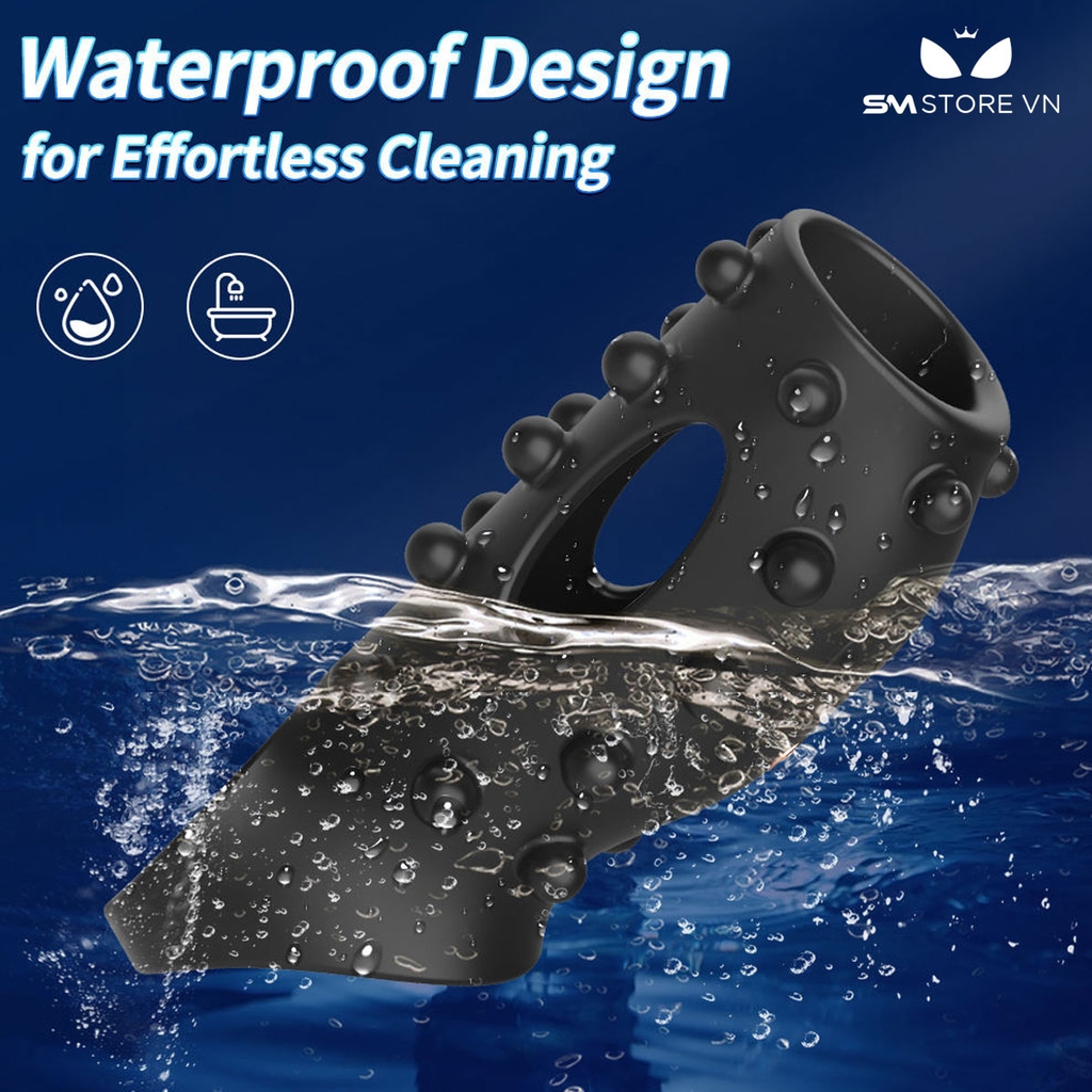 SMT372 - Vòng đeo dương vật có bi kèm 10 chế độ dài 129mm