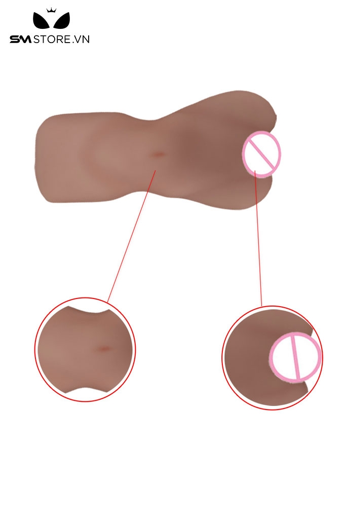 SMT2907 - Âm đạo giả cầm tay silicon mềm màu nâu dài 16cm