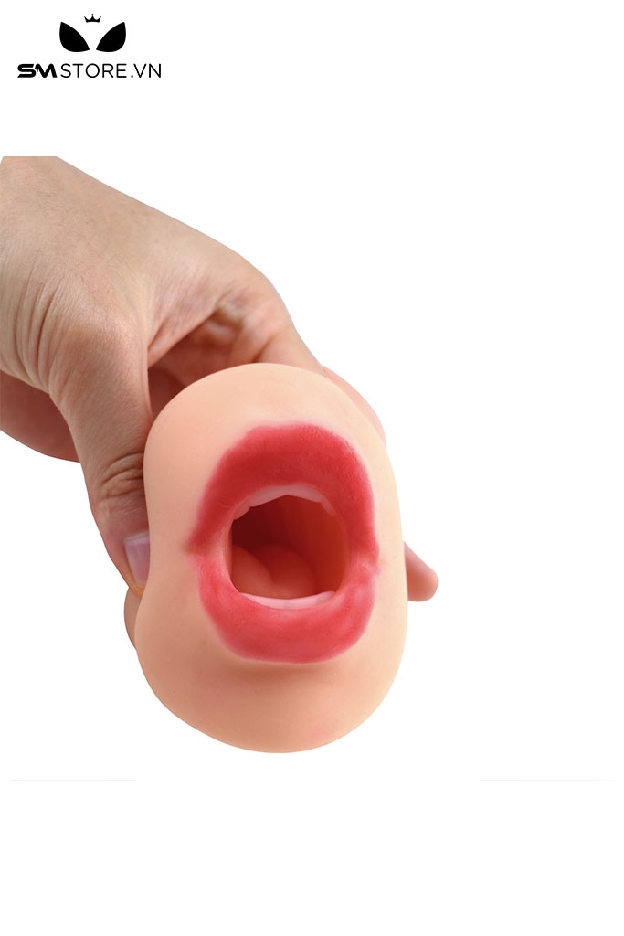 SMT2520 - Âm đạo và miệng giả có răng và môi hồng chất liệu silicon mềm