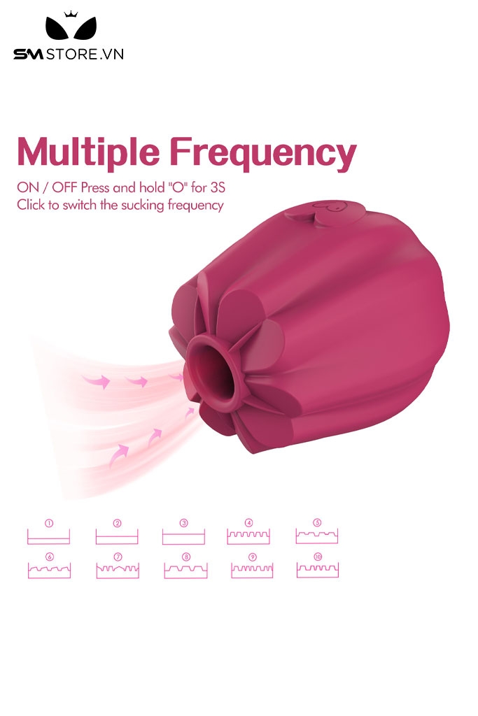 SMT2290 - Máy rung hút hình bông hoa hồng có 10 chế độ dài 6.5cm