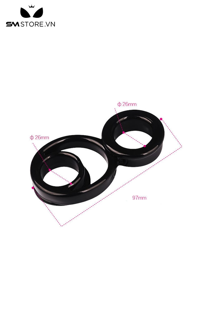 SMT623 - Vòng cao su đeo dương vật màu đen dài 97mm