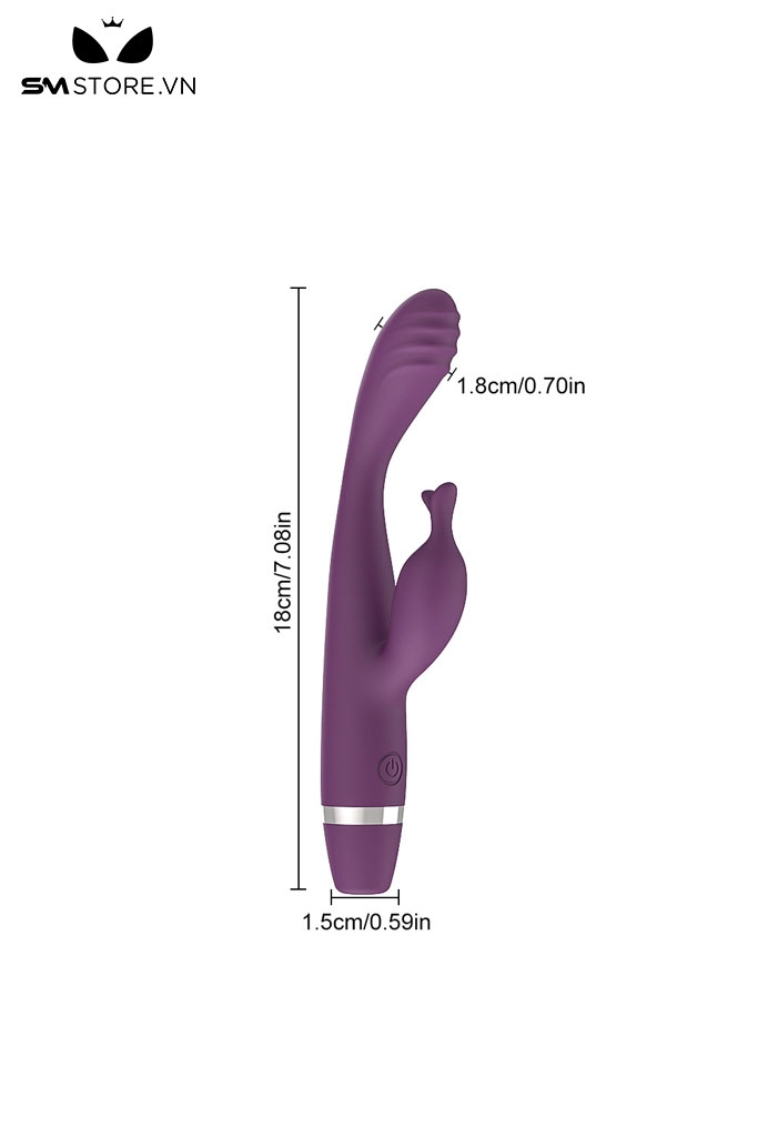 SMT2856 - Máy rung hai đầu silicon có 10 chế độ sạc điện dài 18cm