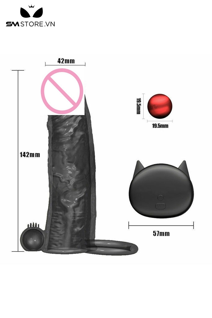 SMT2463 - Dương vật giả rỗng ruột có 10 tần số rung sạc điện