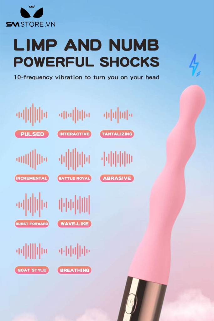 SMT978 - Que rung hậu môn âm đạo tạo nhiệt cầm tay sạc USB