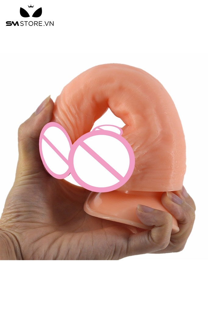 SMT2895 - Dương vật giả silicon dài 19cm có bìu và dính tường
