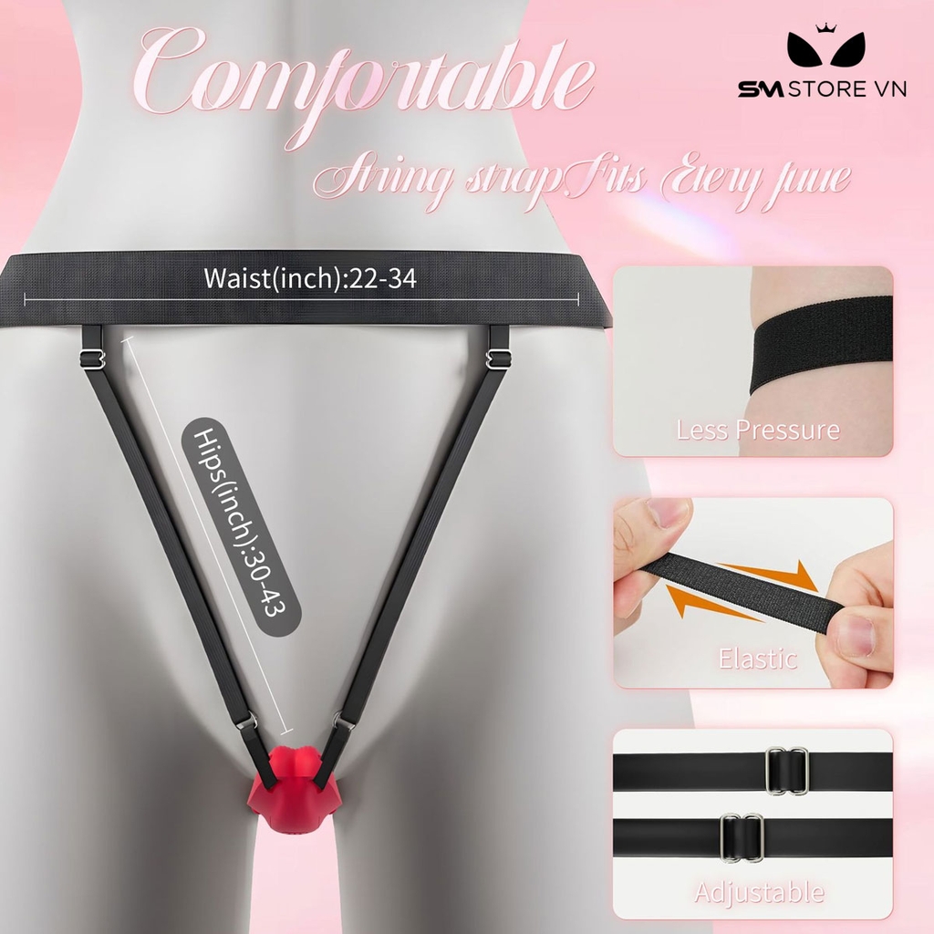 SMT2379 - Quần lót rung lưỡi liếm có 9 chế độ điều khiển qua APP dài 88mm