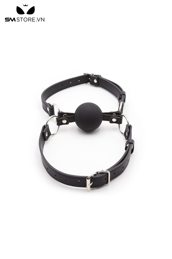 SMT224 - Khóa miệng ball gag silicon đôi màu đen
